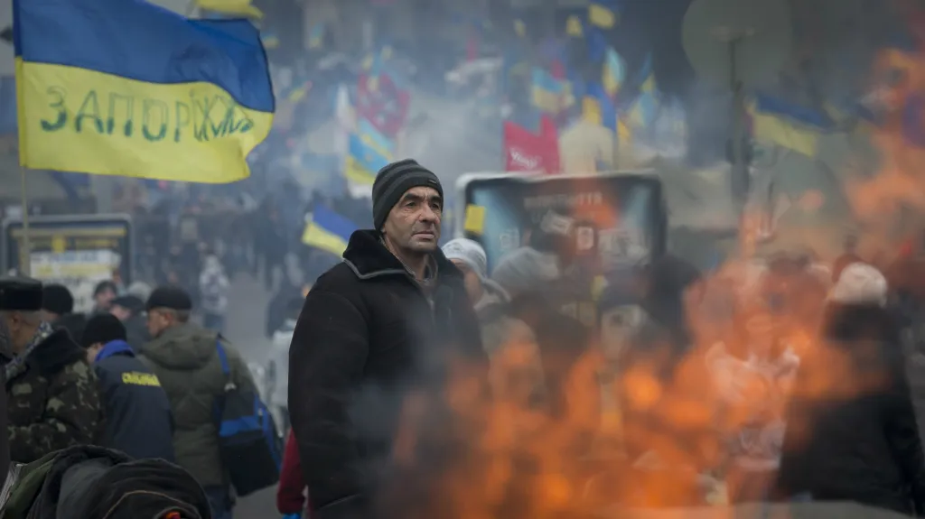 Proevropští demonstranti v Kyjevě