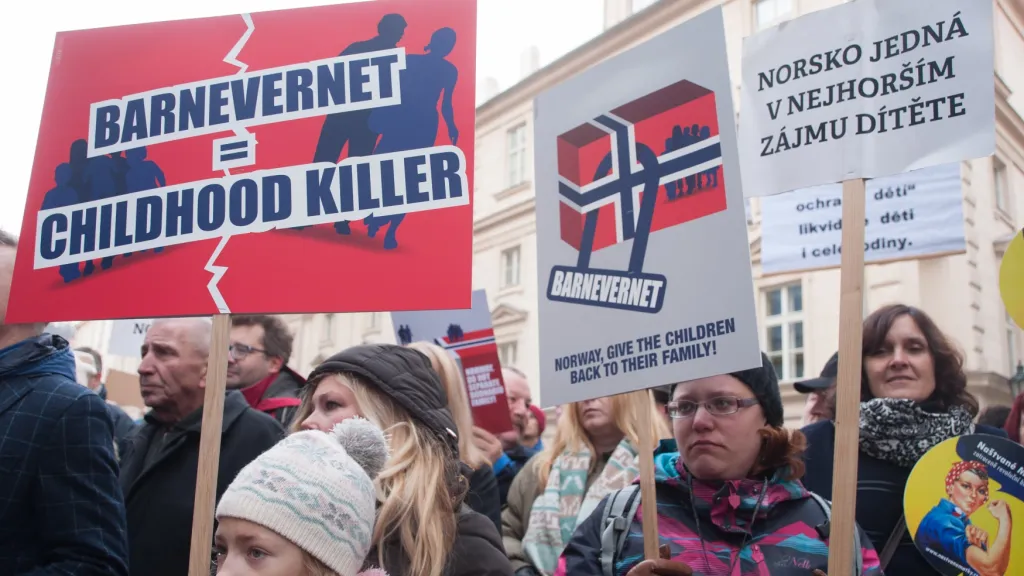 Lednová demonstrace proti Barnevernetu