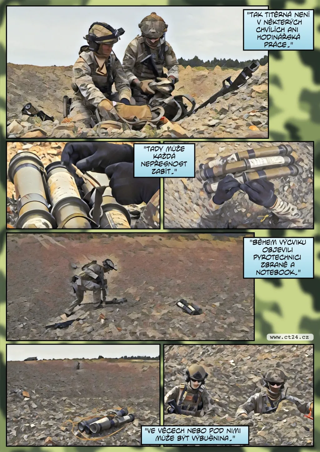 Pyrotechnici české armády prověřují své schopnosti při cvičení