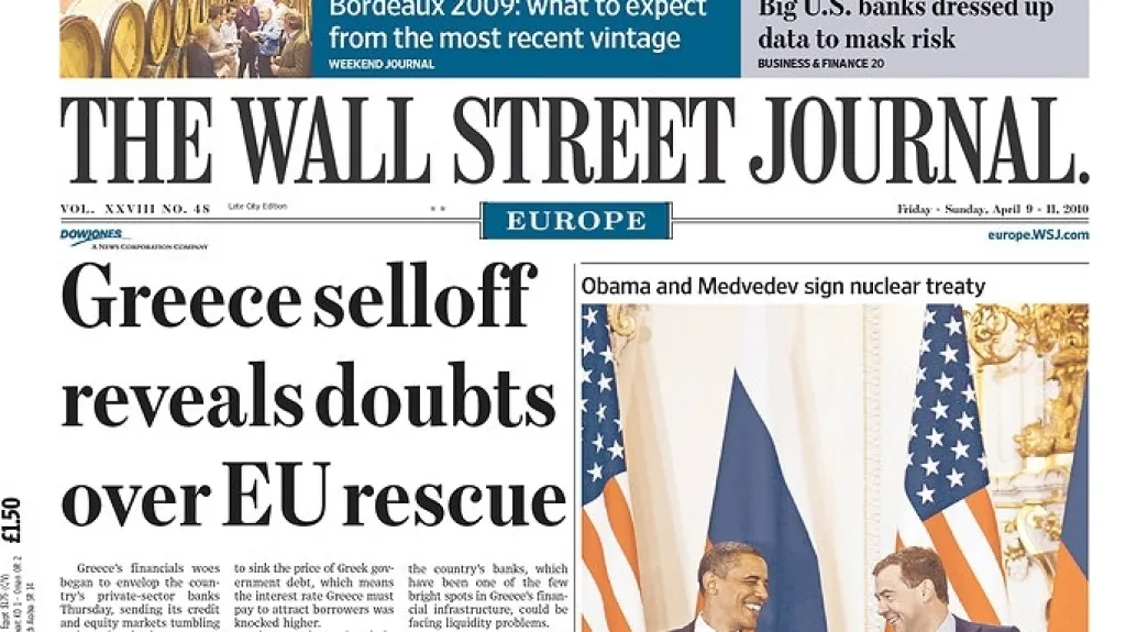 Wall Street Journal o podpisu smlouvy START