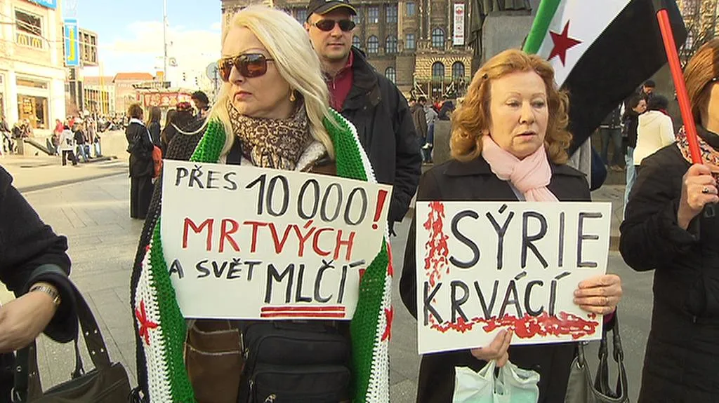 Protest proti násilí v Sýrii