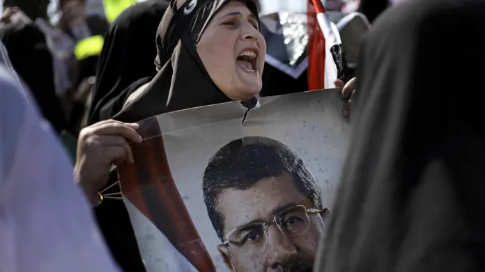 Protestní shromáždění za exprezidenta Mursího
