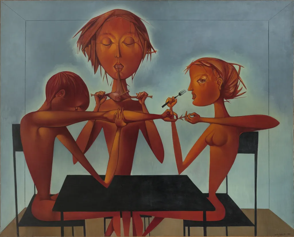 Mikuláš Medek: Nahý v trní (Valdštejnská jízdárna, Klášter sv. Anežky České, Veletržní palác, 22. 5. – 22. 11. 2020). Ve třech výstavních prostorech představí galerie významného představitele českého poválečného umění. Významného nejen tvorbou, ovlivněnou surrealismem, informelem a nefigurativní malbou, ale i nezávislostí, kterou si jako člověk i umělec dokázal udržet i pod tlakem režimu