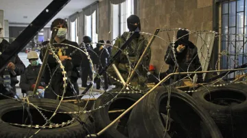 Barikády proruských aktivistů v Doněcku