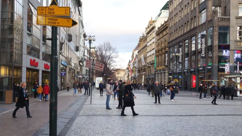 Zákaz se bude týkat i cyklotrasy vedoucí ulicemi 28. října, Můstek a Na Příkopě