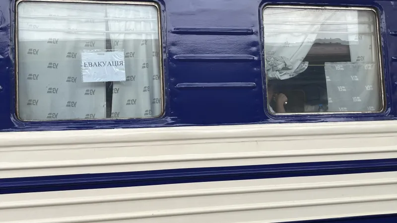 Evakuační vlak v Dnipru