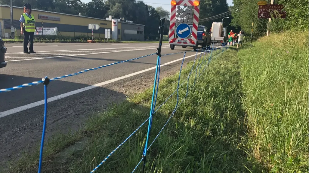 První stovky metrů elektrického ohradníku ve zlínské části Vršava