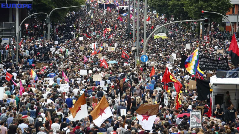 Demonstrace během summitu G20 v Hamburku