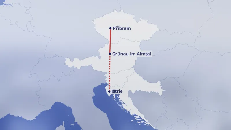 Trasa zříceného letounu