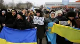 Protest krymských Tatarů v Simferopolu