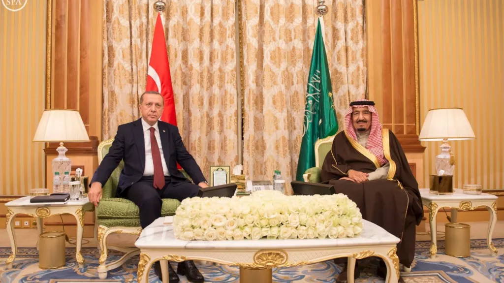 Recep Tayyip Erdogan a saúdský král Salmán