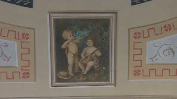 Muchova freska na radnici v Hrušovanech nad Jevišovkou