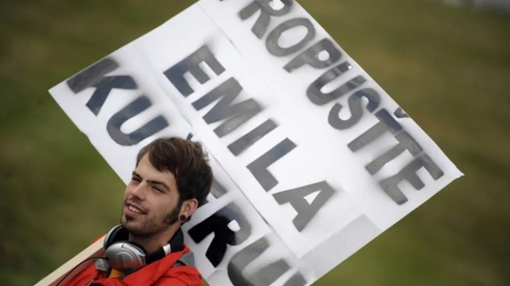 Demonstrace za propuštění Emila Kučery