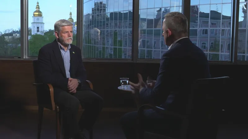 Petr Pavel mluvil v Kyjevě s novinářem ČT Michalem Kubalem