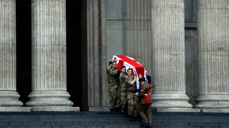 Nácvik pohřbu Margaret Thatcherové