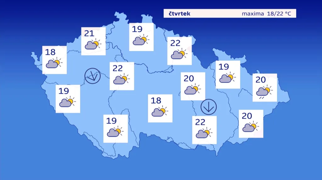 Počasí ve čtvrtek