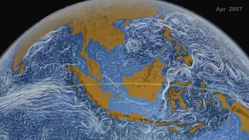 Animace z dílny NASA: Pohyb oceánských proudů