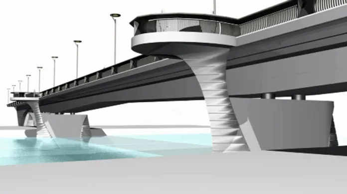 Vizualizace návrhu nového mostu v Brandýse