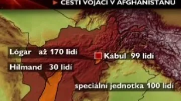 Rozmístění českých vojáků v Afghánistánu