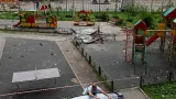 Následky zásahu obytného domu ukrajinským dronem, 18. června 2026