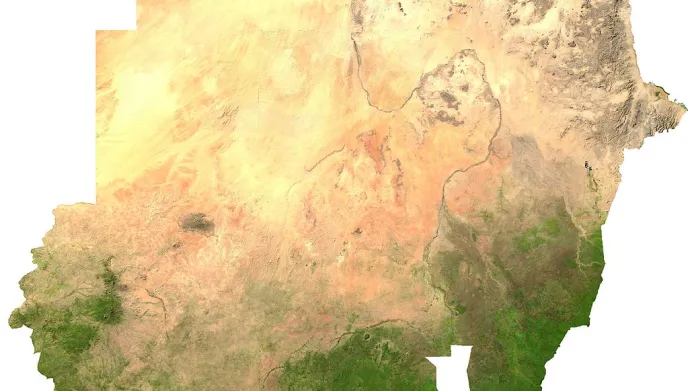 Satelitní snímek Súdánu