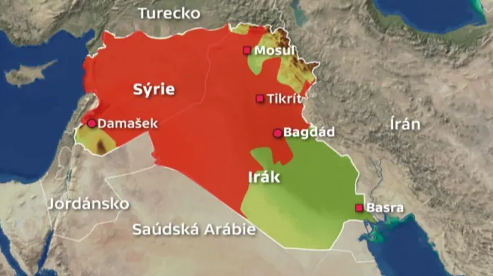 Radikální islamisté chtějí ovládnout celou červeně vyznačenou oblast