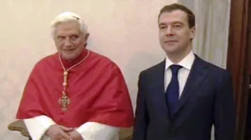 Dmitrij Medveděv a Benedikt XVI.