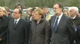Merkelová, Hollande a Rajoy u místa havárie airbusu