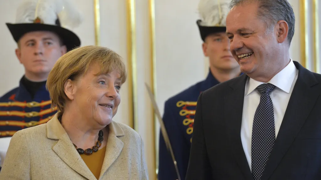 Andrej Kiska a Angela Merkelová