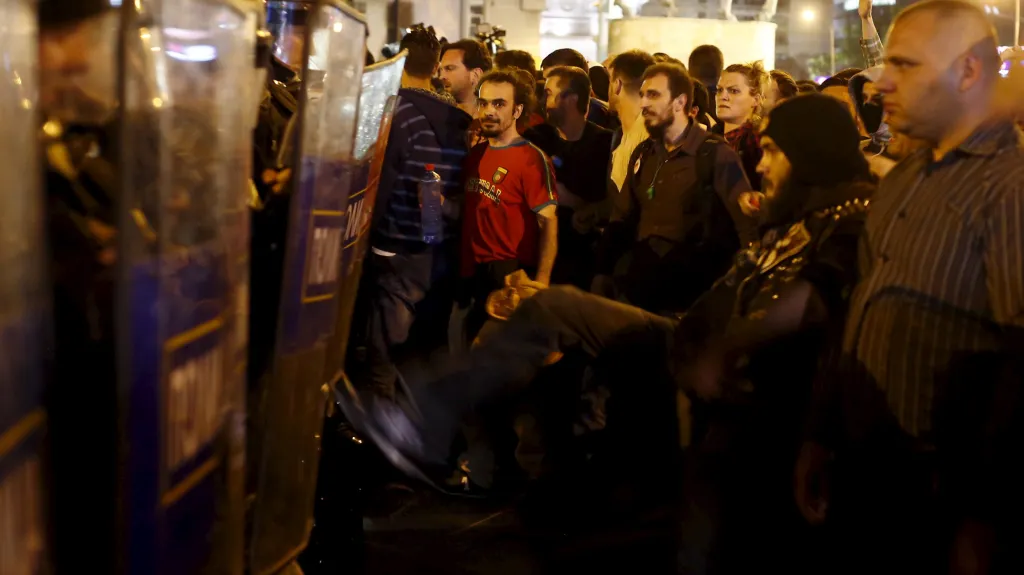 Protest proti prezidentovi v makedonském Skopje