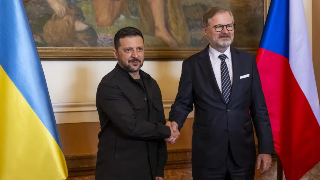 Setkání ukrajinského prezidenta Volodymyra Zelenského a českého premiéra Petra Fialy (ODS)