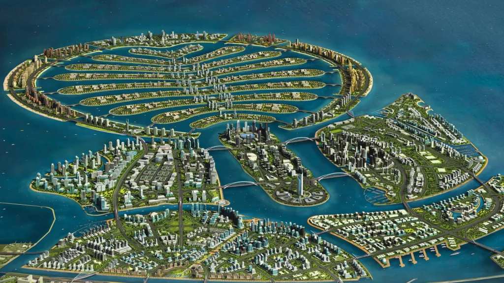 Ilustrační foto - vizualizace projektu zeleného ostrova v Dubaji
