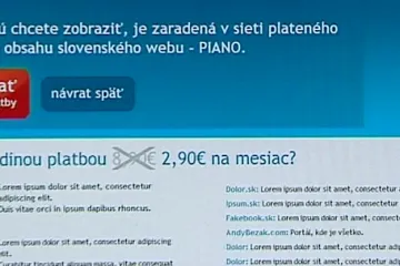 Za exkluzivitu webů se platí - na Slovensku startuje Piano