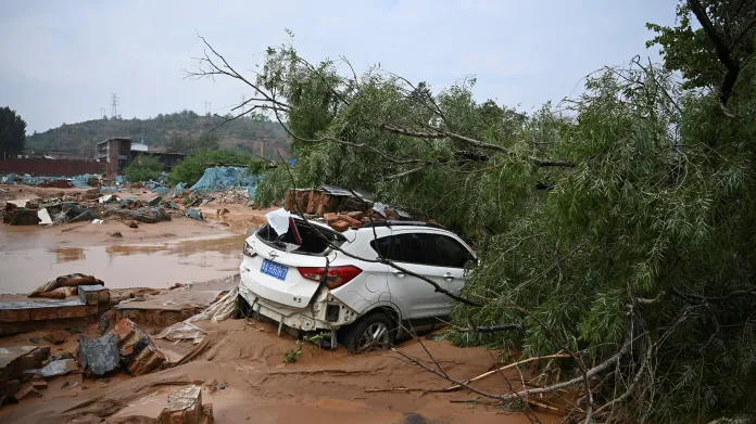 Škody po povodních v čínské provincii Che-nan