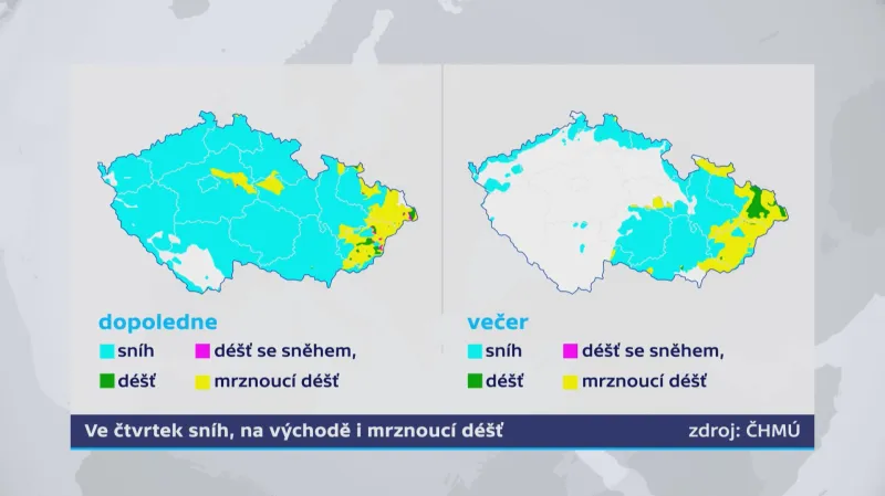 Sníh i mrznoucí déšť  - od čtvrtka