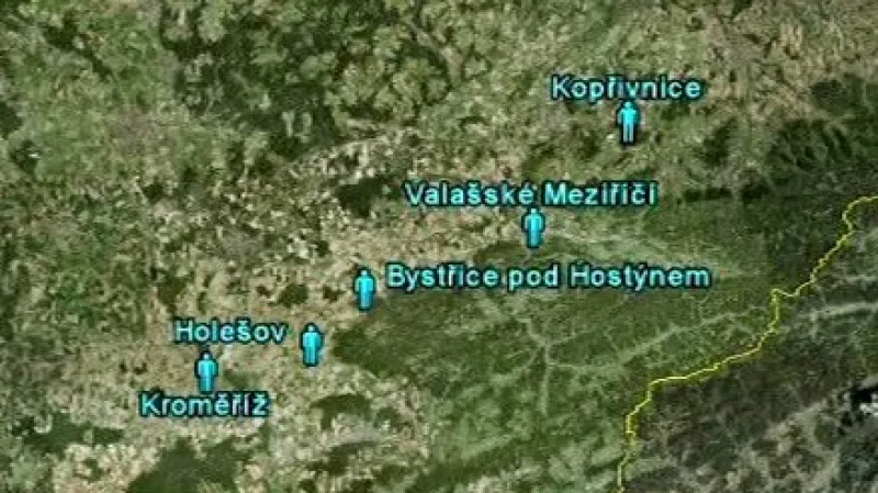 Místa, kde násilník udeřil