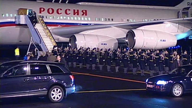 Přílet Dmitrije Medvěděva