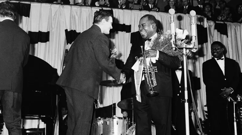 Louis Armstrong a Jiří Suchý v pražské Lucerně