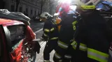 Nehoda policejního auta v Praze