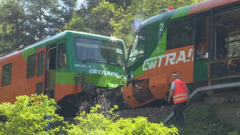 Srážka vlaků u nádraží Křemže