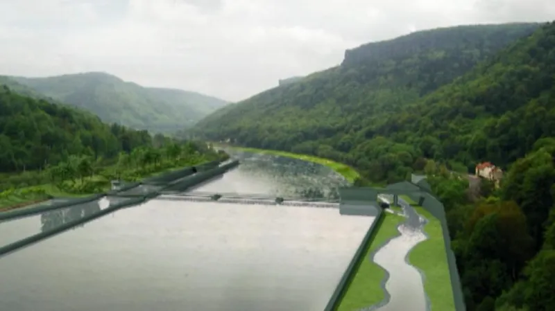 Plánovaný jez na Labi