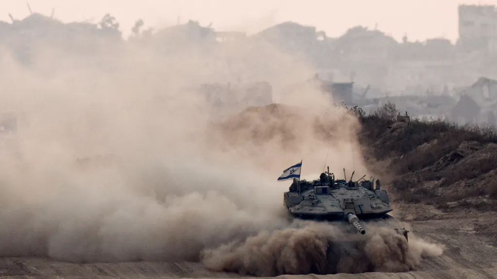 Izraelský tank v Pásmu Gazy