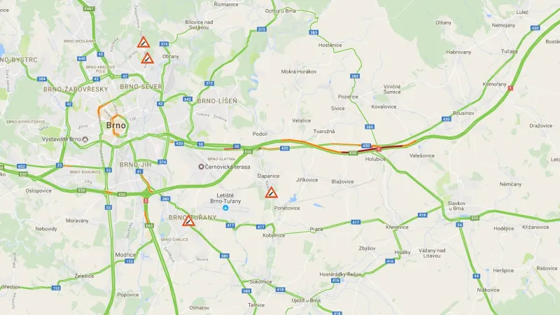 Úsek dálnice D1 s dopravním omezením