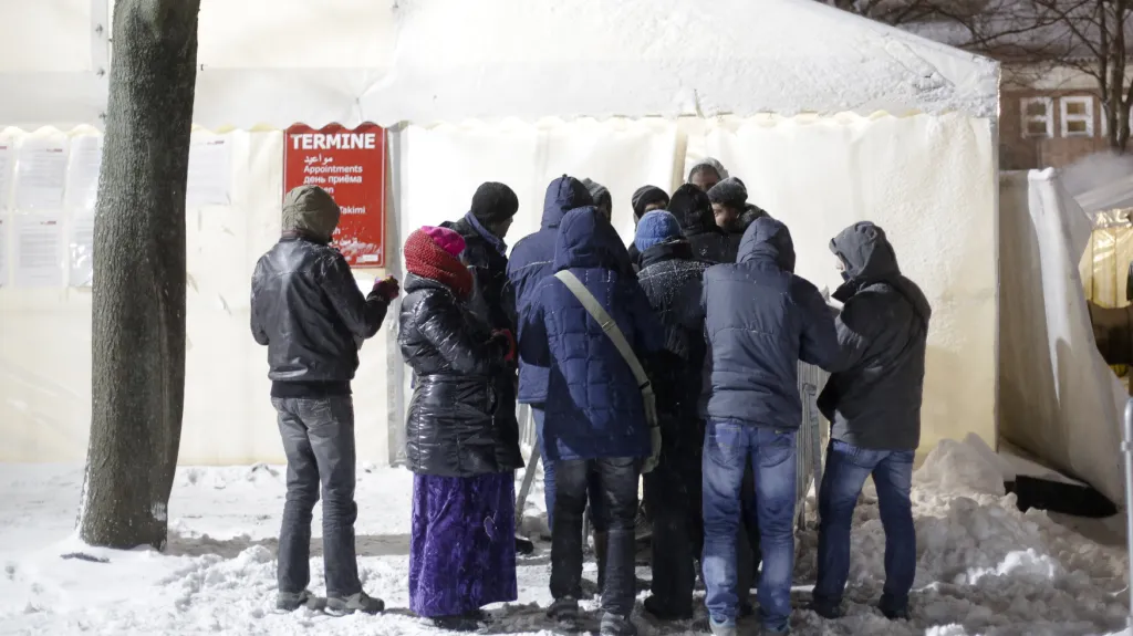 Skupina migrantů v Německu