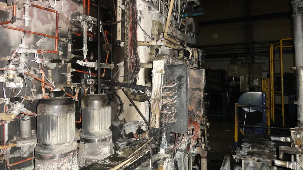 Požár průmyslové pece v Brně-Slatině