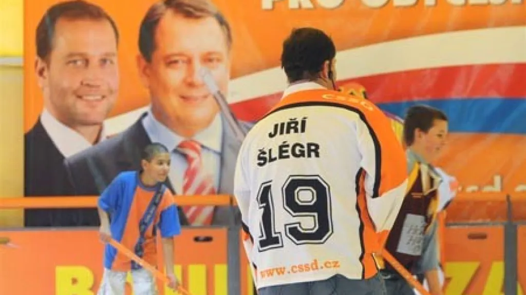 Jiří Šlégr při kampani ČSSD