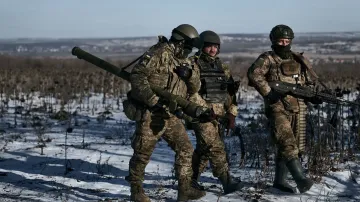 Ukrajinští vojáci bojující o Soledar