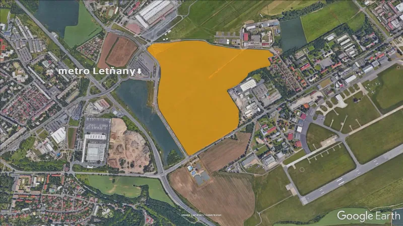 Pozemek v Letňanech, kde by mohla vzniknout úřednická čtvrť