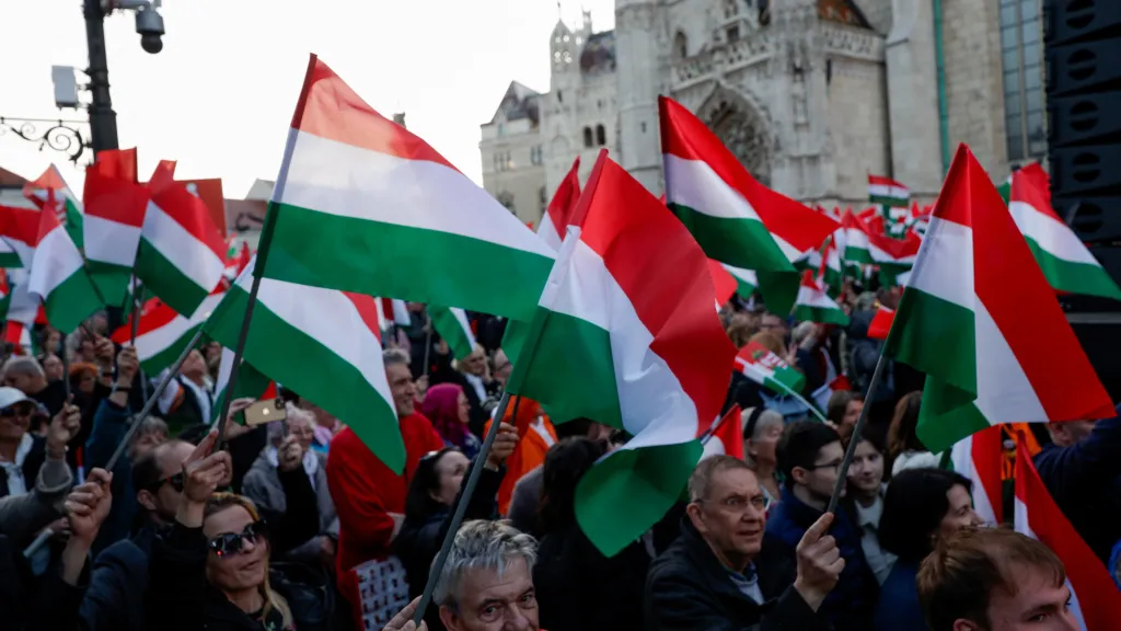 Shromáždění v Budapešti na podporu Viktora Orbána