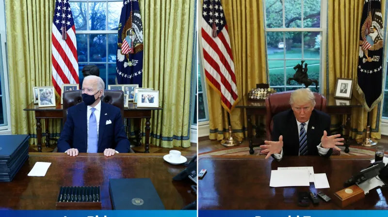 Oválná pracovna – srovnání